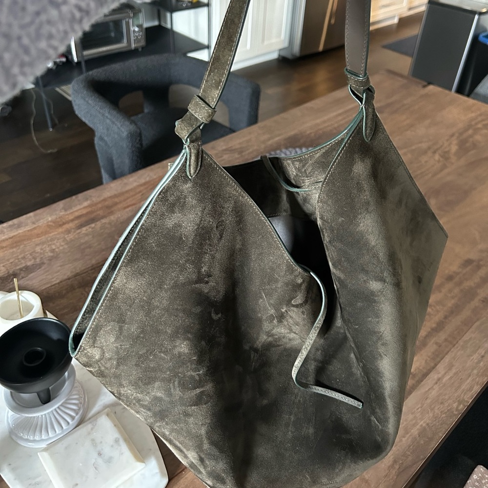 KHAITE Olive Green Suede Bag - Picture 8 of 13